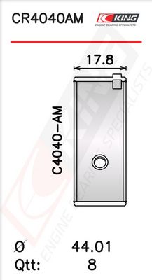 Черупка на биелен лагер KING CR4040AM0.75