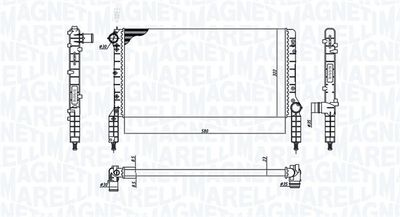 Радиатор, охлаждение двигателя MAGNETI MARELLI 350213180000 для FIAT DOBLO