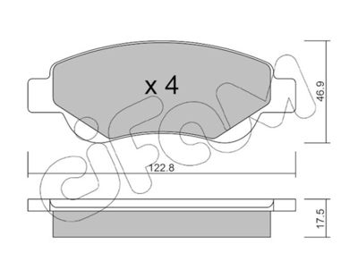 Комплект тормозных колодок, дисковый тормоз CIFAM 822-637-0 для PEUGEOT 108