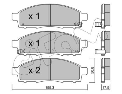 Комплект тормозных колодок, дисковый тормоз CIFAM 822-791-1 для MITSUBISHI L200