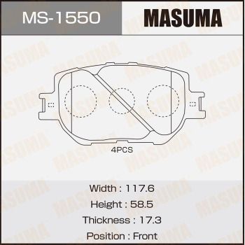 Комплект тормозных колодок MASUMA MS-1550 для TOYOTA MARK