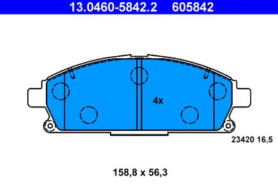 Комплект тормозных колодок, дисковый тормоз 13.0460-5842.2