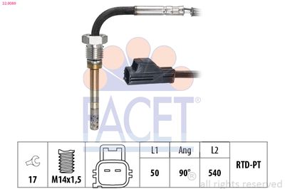 SENZOR TEMPERATURA GAZE EVACUARE FACET 220089