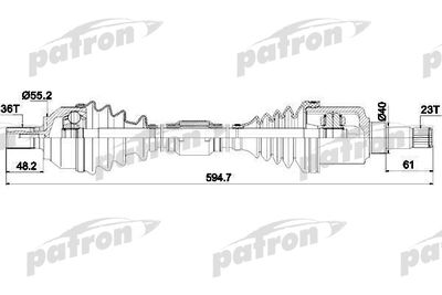 Приводной вал PATRON PDS0382 для FORD C-MAX