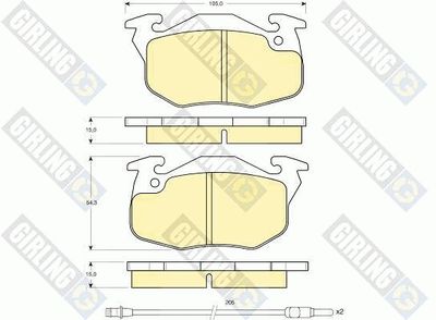 GIRLING 6110793 Тормозные колодки и сигнализаторы для RENAULT SUPER 5 (B/C40_) 1.1 (B/C/401, B/C40H)