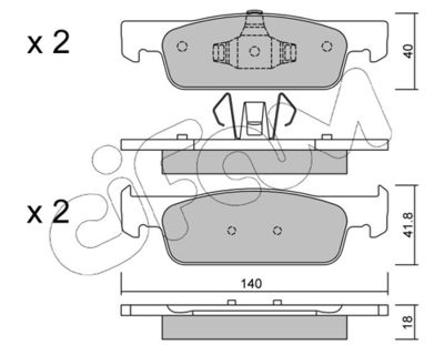 Brake Pad Set, disc brake 822-975-0