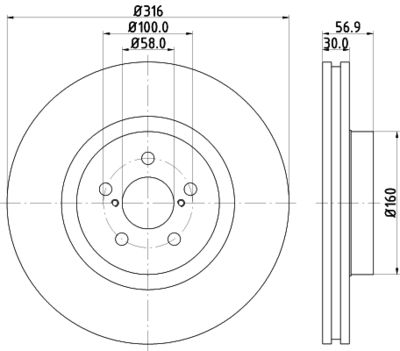 Тормозной диск HELLA 8DD 355 117-921 для SUBARU FORESTER