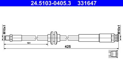 Тормозной шланг ATE 24.5103-0405.3 для OPEL ADAM