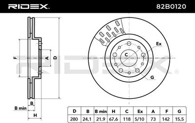 спирачен диск RIDEX