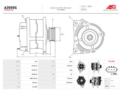 Generator AS-PL A3959S