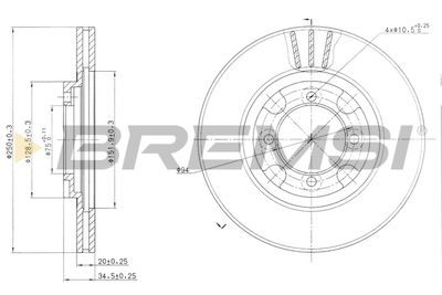 BREMSI CD6342V Тормозные диски  для MAZDA 626 II Hatchback (GC) 2.0