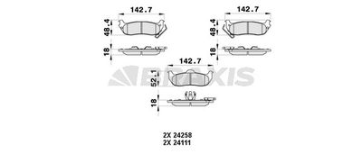 Комплект тормозных колодок, дисковый тормоз BRAXIS AB0366 для JEEP COMMANDER