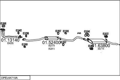 SISTEM DE ESAPAMENT MTS OPEL64710A000823
