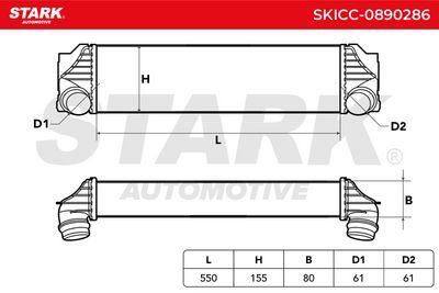интеркулер (охладител за въздуха на турбината) STARK SKICC-0890286