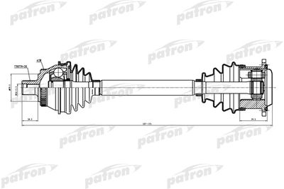 Приводной вал PATRON PDS0025 для AUDI A4