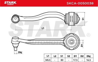 носач, окачване на колелата STARK SKCA-0050038