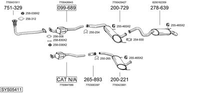 Układ wydechowy BOSAL SYS05411
