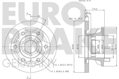 5815202338 EUROBRAKE Тормозной диск