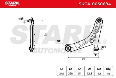 носач, окачване на колелата STARK SKCA-0050684