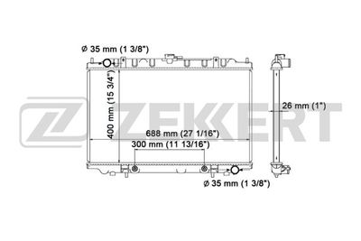 Радиатор, охлаждение двигателя ZEKKERT MK-1241 для NISSAN MAXIMA