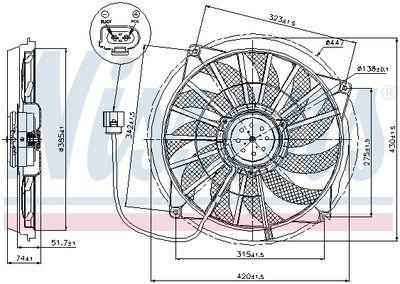 NISSENS 85637 Вентилятор системы охлаждения двигателя  для AUDI A5 (Ауди А5)