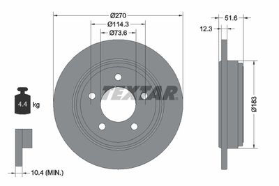 TEXTAR 92271503 Тормозные диски для CHRYSLER 300M