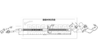 BORG & BECK BBH9058 Тормозной шланг  для HYUNDAI TUCSON (Хендай Туксон)