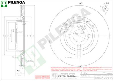 PILENGA V1412 Тормозной диск 