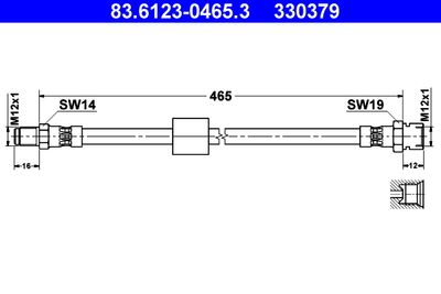 Тормозной шланг ATE 83.6123-0465.3 для MERCEDES-BENZ HENSCHEL