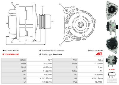 GENERATOR / ALTERNATOR AS-PL A9192 4