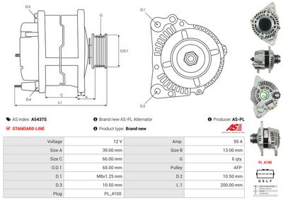 GENERATOR / ALTERNATOR AS-PL A5437S 4