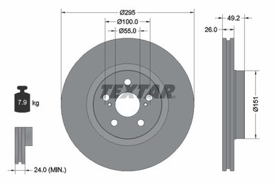 92135603 TEXTAR Тормозной диск