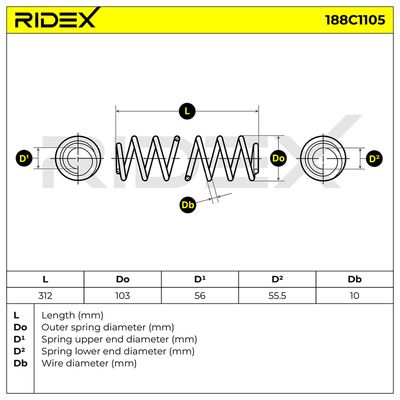 пружина за ходовата част RIDEX 188C1105