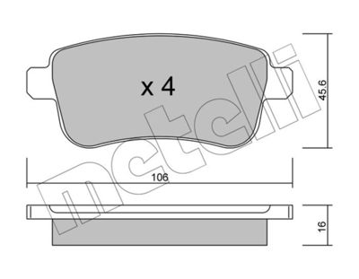 Комплект тормозных колодок, дисковый тормоз METELLI 22-0818-0 для RENAULT ARKANA