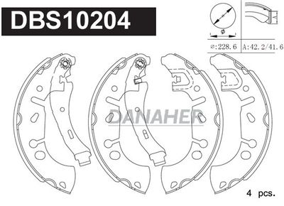 Комплект тормозных колодок DANAHER DBS10204 для NISSAN SENTRA