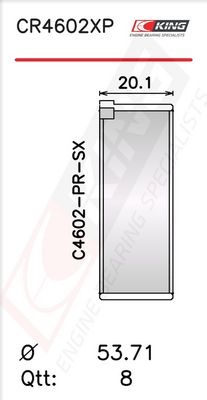 Черупка на биелен лагер KING CR4602XP0.25