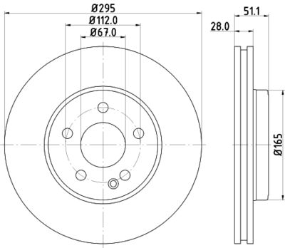 HELLA 8DD 355 119-411 Тормозные диски  для MERCEDES-BENZ A-CLASS (Мерседес А-класс)