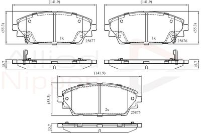 Комплект тормозных колодок, дисковый тормоз COMLINE ADB32242 для MAZDA CX-3