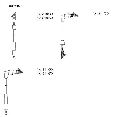 Комплект проводов зажигания BREMI 300/948 для TOYOTA HILUX