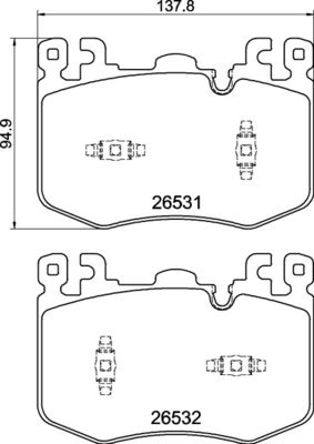 Комплект тормозных колодок, дисковый тормоз BREMBO P 94 001 для POLESTAR POLESTAR