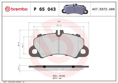 SET PLACUTE FRANA FRANA DISC BREMBO P65043