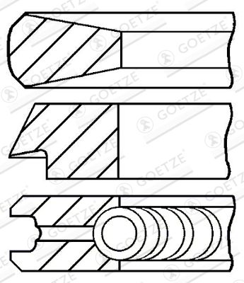 Комплект поршневых колец GOETZE ENGINE 08-215110-10 для SEAT MALAGA