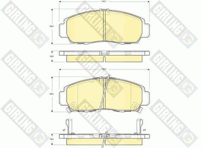 Комплект тормозных колодок, дисковый тормоз GIRLING 6132409 для ACURA RL