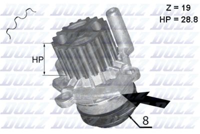 DOLZ Wasserpumpe, Motorkühlung (A224)