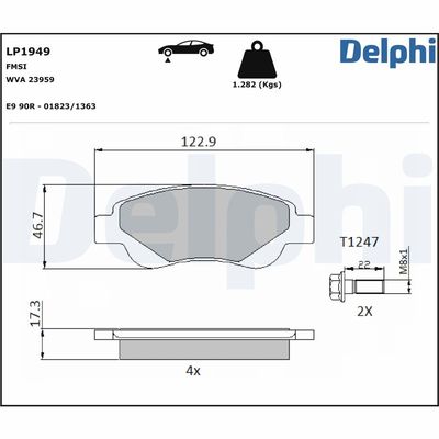 Brake Pad Set, disc brake LP1949