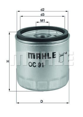 Масляный фильтр MAHLE OC 91D1 для BMW R