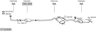 Układ wydechowy BOSAL SYS20696