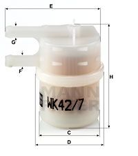 Топливный фильтр MANN-FILTER WK 42/7 для MITSUBISHI GALANT