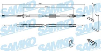 Тросик, cтояночный тормоз SAMKO C0283B для FORD TOURNEO