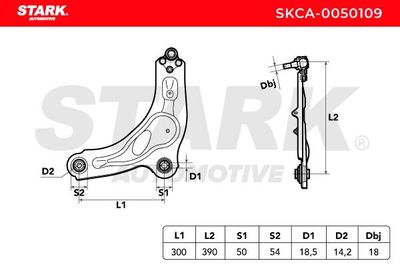 носач, окачване на колелата STARK SKCA-0050109